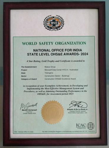 Achieving 7 Million Safe Manhours at Hyderabad Data Center.